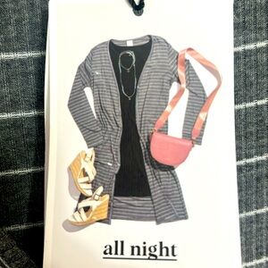 Allthreads Cardigan long length grey and white striped size M